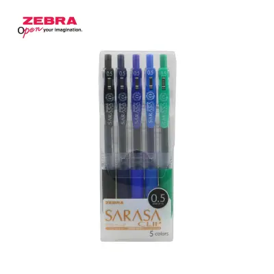 ZEBRA SARASA CLIP GEL INK PEN 0.5MM 5 COLOUR SET JJ15-5CB / WRITING INSTRUMENT