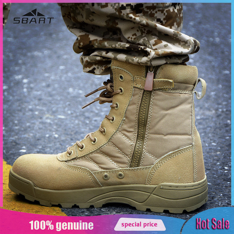 SBART Outdoor desert boots High top tactical boots Military fans training boots men's military training shoes Combat boots ราคา 490 บาท*ส่งฟรี