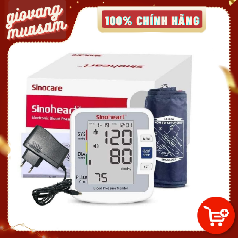 Máy đo huyết áp bắp tay Sinoheart BA-801 sử dụng điện 220v + Tặng bộ chuyển đổi nguồn cao cấp