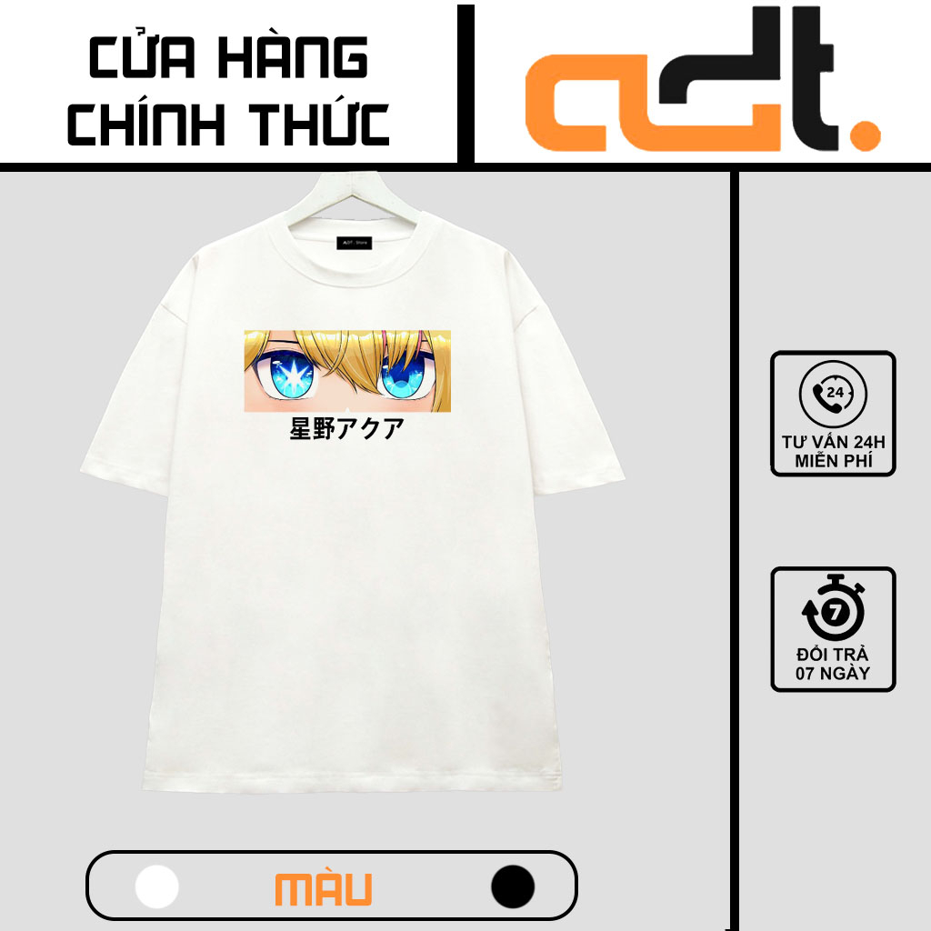 Áo thun Oshi No Ko Aqua Hoshino Eyes Graphic Top Men Women Anime Tshirt - chất thun thoáng mát