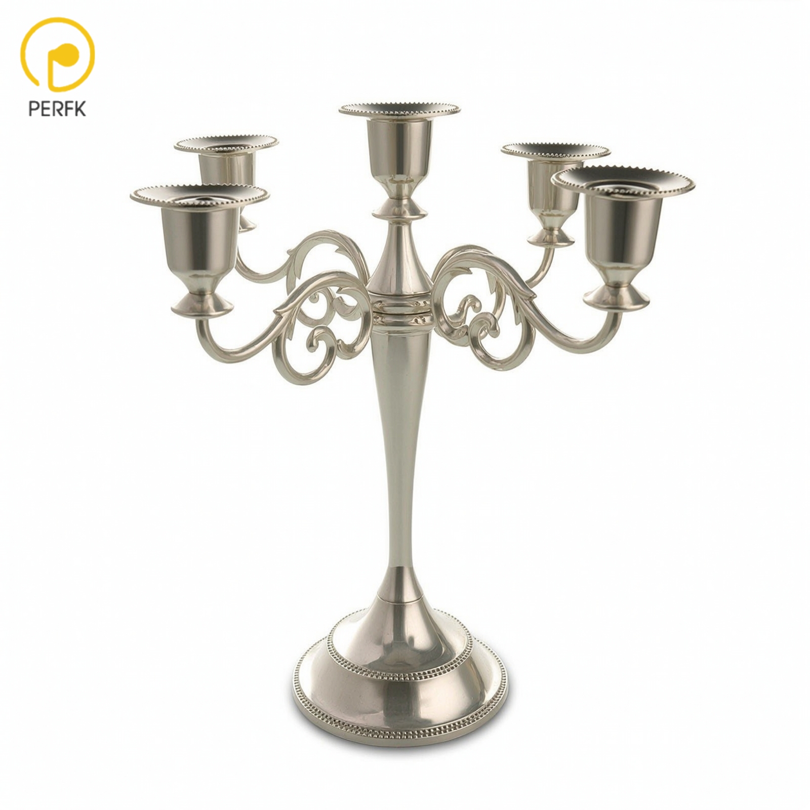 Perfk Ornate Five-Arm Candelabra Weighted Candlestick Holder with Five Arms Metal Candles Elegant for Dining Table ราคา 16,370 บาท*ส่งฟรี