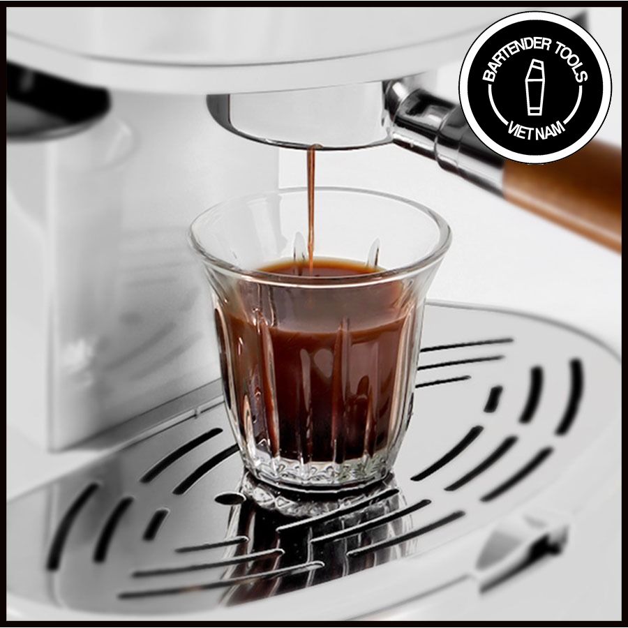 Ly thủy tinh latte, capuchino kẻ dọc 90ml  Dụng cụ barista