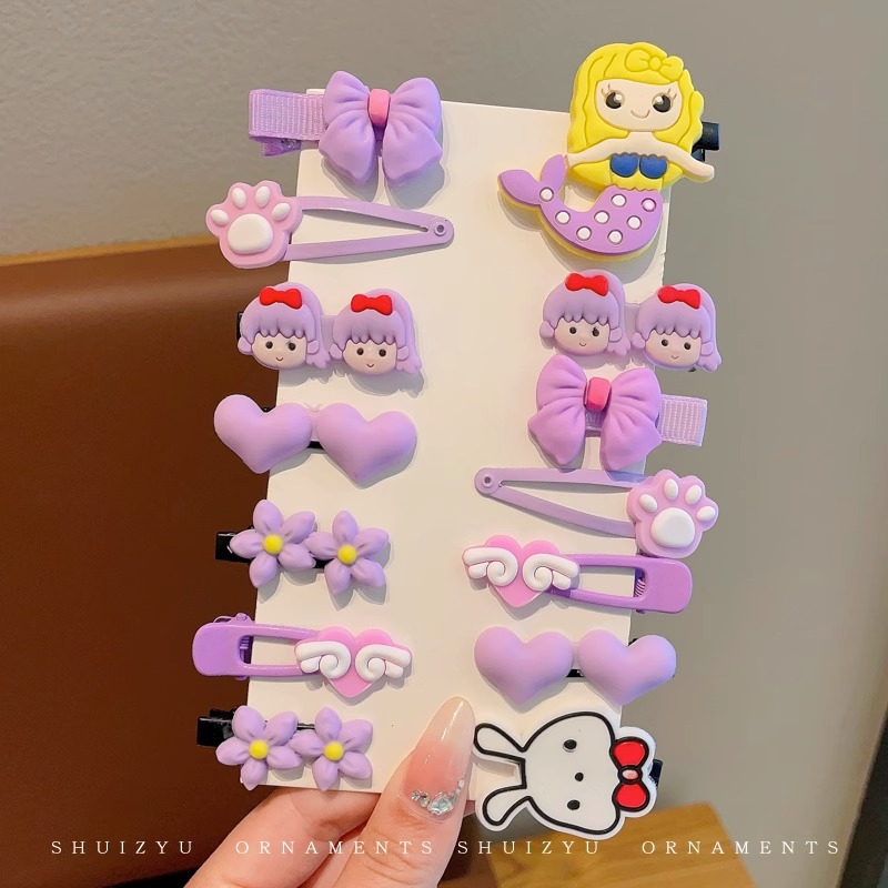 Mới set Kẹp Tóc Hình Trái Cây Màu Cầu Vồng Dễ Thương Cho Bé Gái