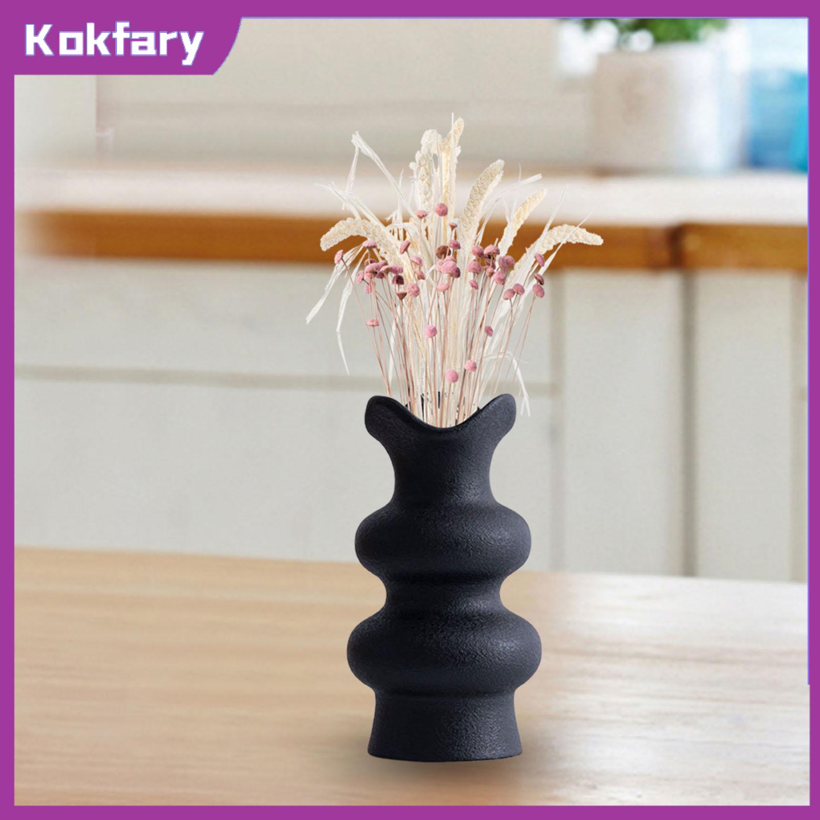 Kokfary Chậu hoa gốm Boho Frosted hiện đại thanh lịch hoa đơn giản Chậu hoa nghệ thuật bình cho tủ p