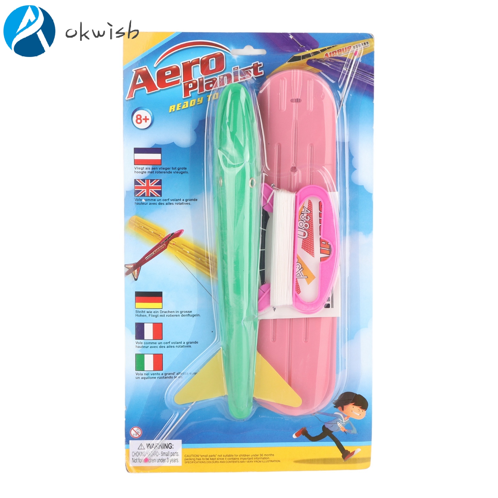 okwish Airplane Kite Toy Safe Durable PE PVC Easy Assembly Light Portable
