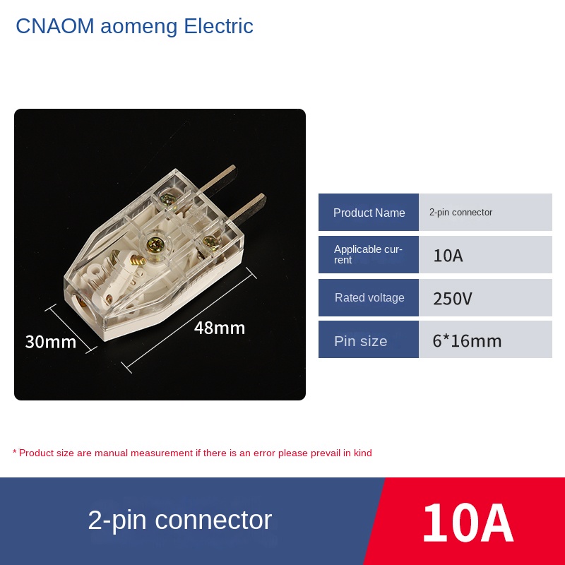 Phích Cắm 2 đầu 10A | điện áp 250V | Kết Nối Dây Dẫn Linh Hoạt | Hàng Chính Hãng - Phích Cắm 10a-16a