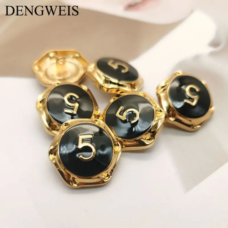（FT)High-End Luxury Gold Metal Buttons for Clothing Coats Shirt Cuffs DIY Handmade Needlework Sewing Buttons Accessories Wholesale