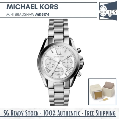 (SG LOCAL) Michael Kors MK6174 Mini Bradshaw Chronograph Stainless Steel Unisex Watch