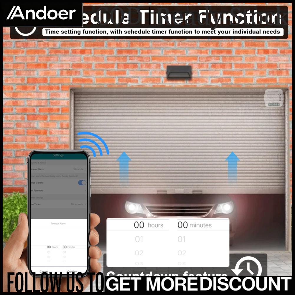 Andoer Weytoll ที่เปิดประตู WiFi ตัวควบคุมที่เปิดประตูโรงรถอัจฉริยะโทรศัพท์มือถือระยะไกลการควบคุมแอปเข้ากันได้กับ Alexa Home สำหรับการควบคุมด้วยเสียง ราคา 719 บาท*ส่งฟรี