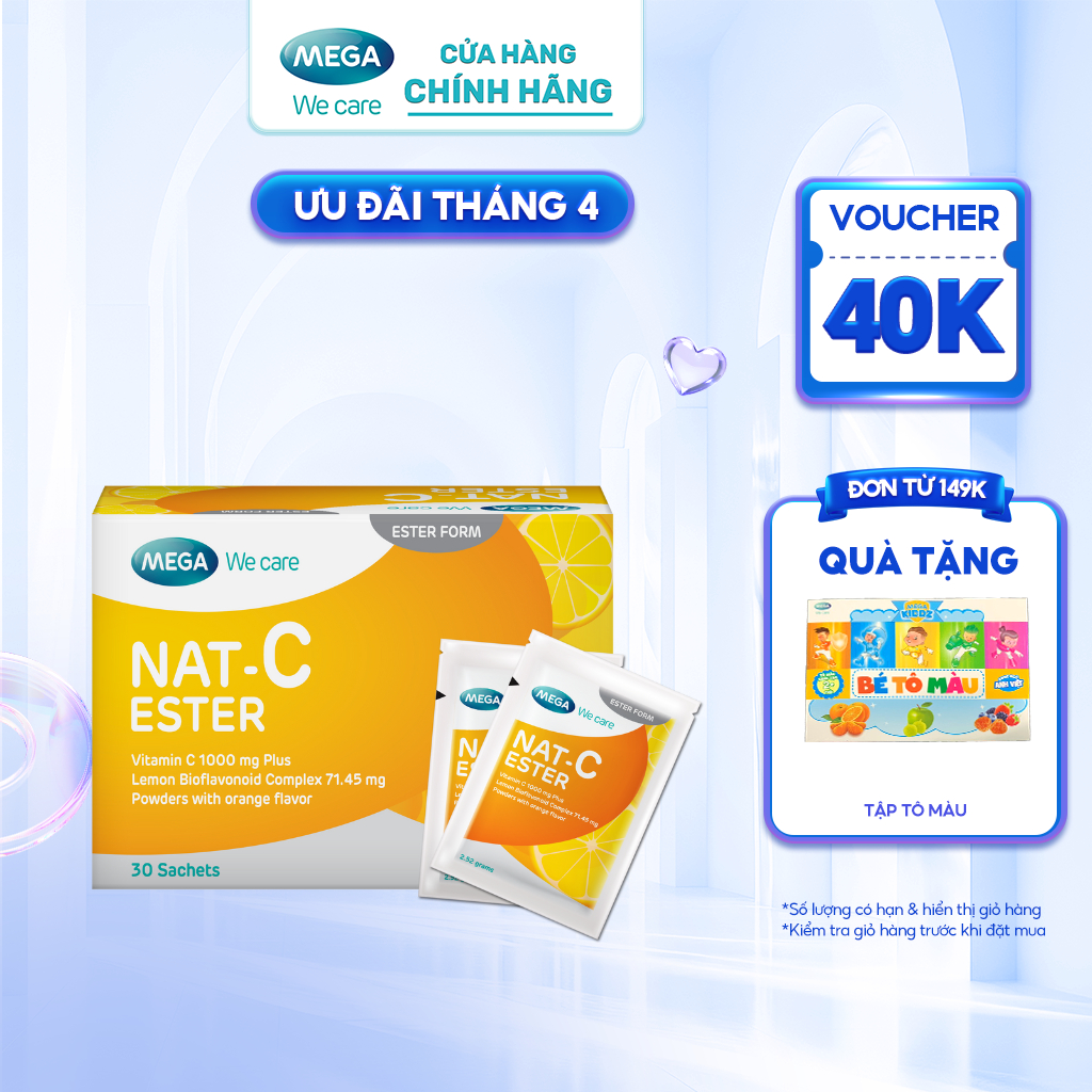 Nạp C 3s - Bột hoà tan Vitamin C thân thiện với dạ dày, hỗ trợ sáng da và cải thiện đề kháng - Vitamin C NAT C Ester (30 ngày)
