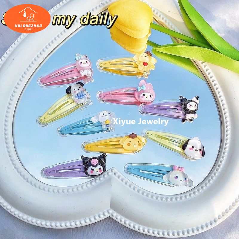 Cô Gái Phụ kiện tóc trong suốt Sanrio barrettes dễ thương phim hoạt hình barrettes ngọt ngào Phụ kiện tóc sinh viên bang kẹp tóc bên