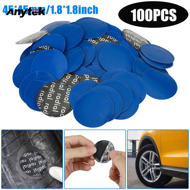 ready stock Tire Repair Patch 100Pcs Round 45mm Universal Tire Tube