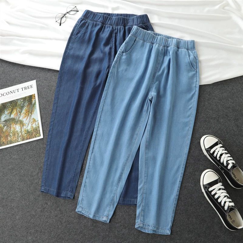Quần jean baggy nữ tencel nữ 2023 quần mùa hè mỏng size nữ size 40-55 kg