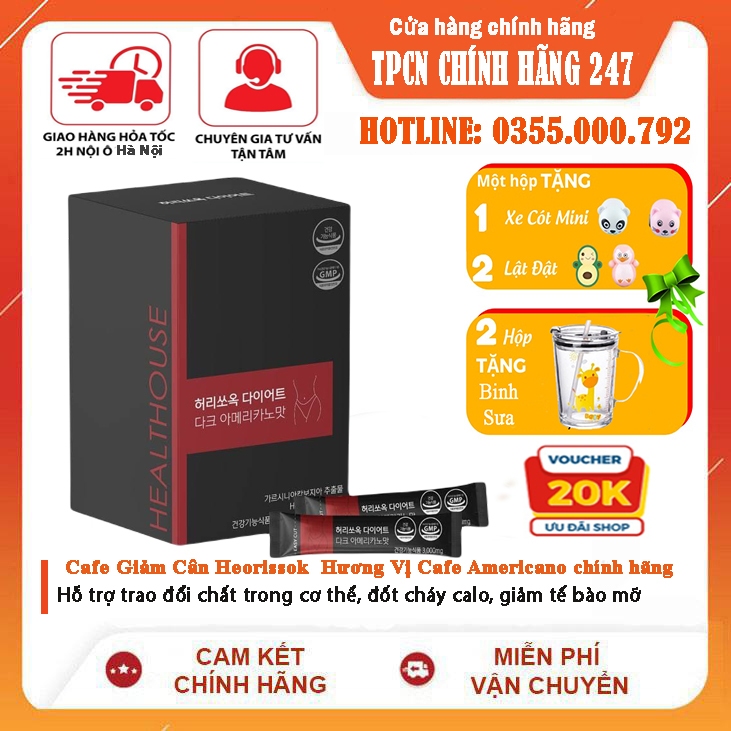Cafe Giảm Cân Heorissok Thuơng Hiệu HealtHouse Hương Vị Cafe Americano