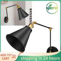 sjlerst Hyuduo Adjustable Swing Arm Wall Lamp Vintage Industrial Rotatable Desk Light for Study Room Dining Room & Home Office – Ambient Task Lighting