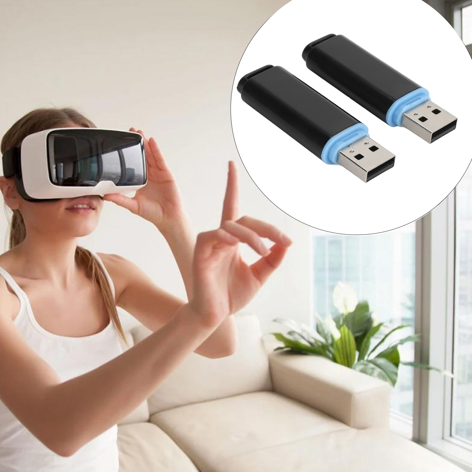 VR USB Dongle Easy To Operate Fast Data Transfer VR Wireless Receiver Dongle Portable Plug and Play with USB Extension Cable for SteamVR ราคา  2,463 บาท*ส่งฟรี