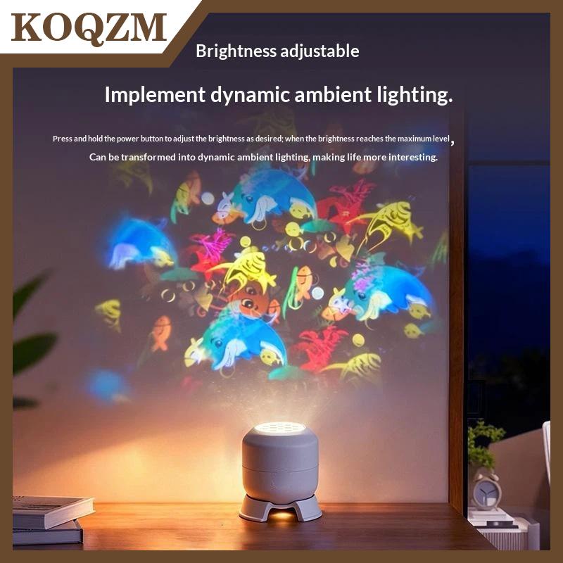 KOQZM Led đại dương chiếu ánh sáng 360 xoay năng động ánh sáng ban đêm USB powered đèn cho Nhà Bên phòng ngủ môi trường