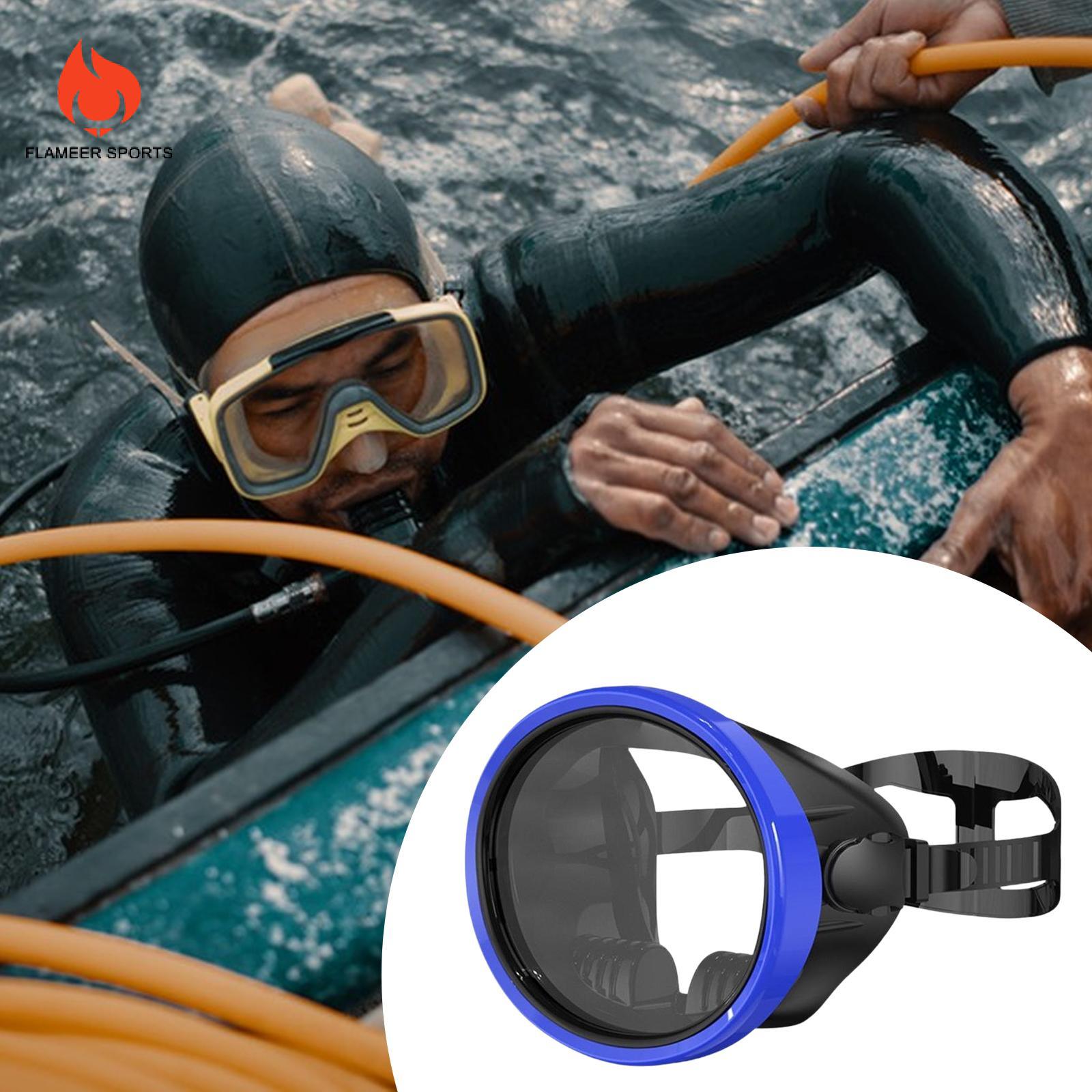 Flameer Mặt nạ bơi Scuba kính chống sương mù không thấm nước lặn với ống thở thiết bị thủy tinh hình bầu dục cho freediving dưới nước Kính Eyewear