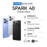 Điện thoại TECNO SPARK 40 (8GB/256GB) - Màn hình 6.67" 120Hz | Pin 5200 mAh + Sạc nhanh 45W |  Loa kép | NFC