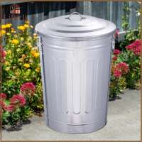 Baoblaze Outdoor Iron Garbage Can Bin with Lid Versatile Large Capacity for Waste Management Solution Heavy Duty Rustic Compost Bin