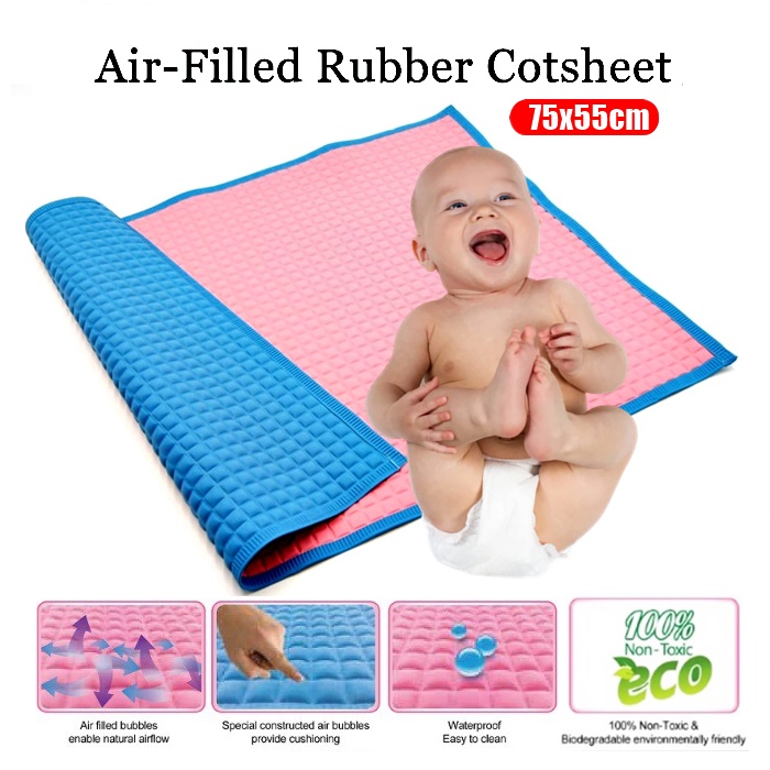 Baby Air Filled Rubber Cot Sheet Cotsheet Waterproof Mattress Protector/Alas Getah Tukar Lampin 宝宝防水床垫隔尿垫#tilambaby