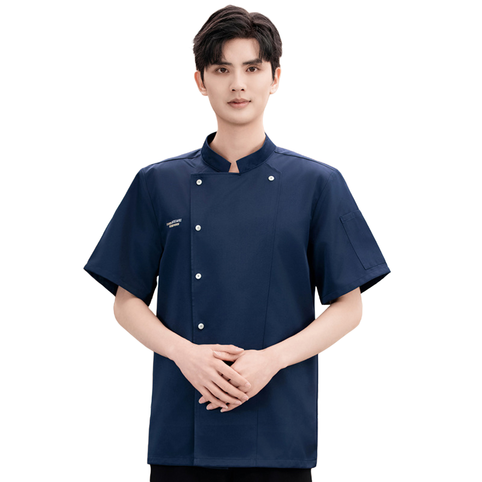 Norman Malthus Durable Chef Uniform Solid Color Chef Coat Professional Chef Uniform Short Sleeve Breathable Design for Men Women Solid Color Chef Suit Stand Collar Single-breasted ราคา 373 บาท*ส่งฟรี