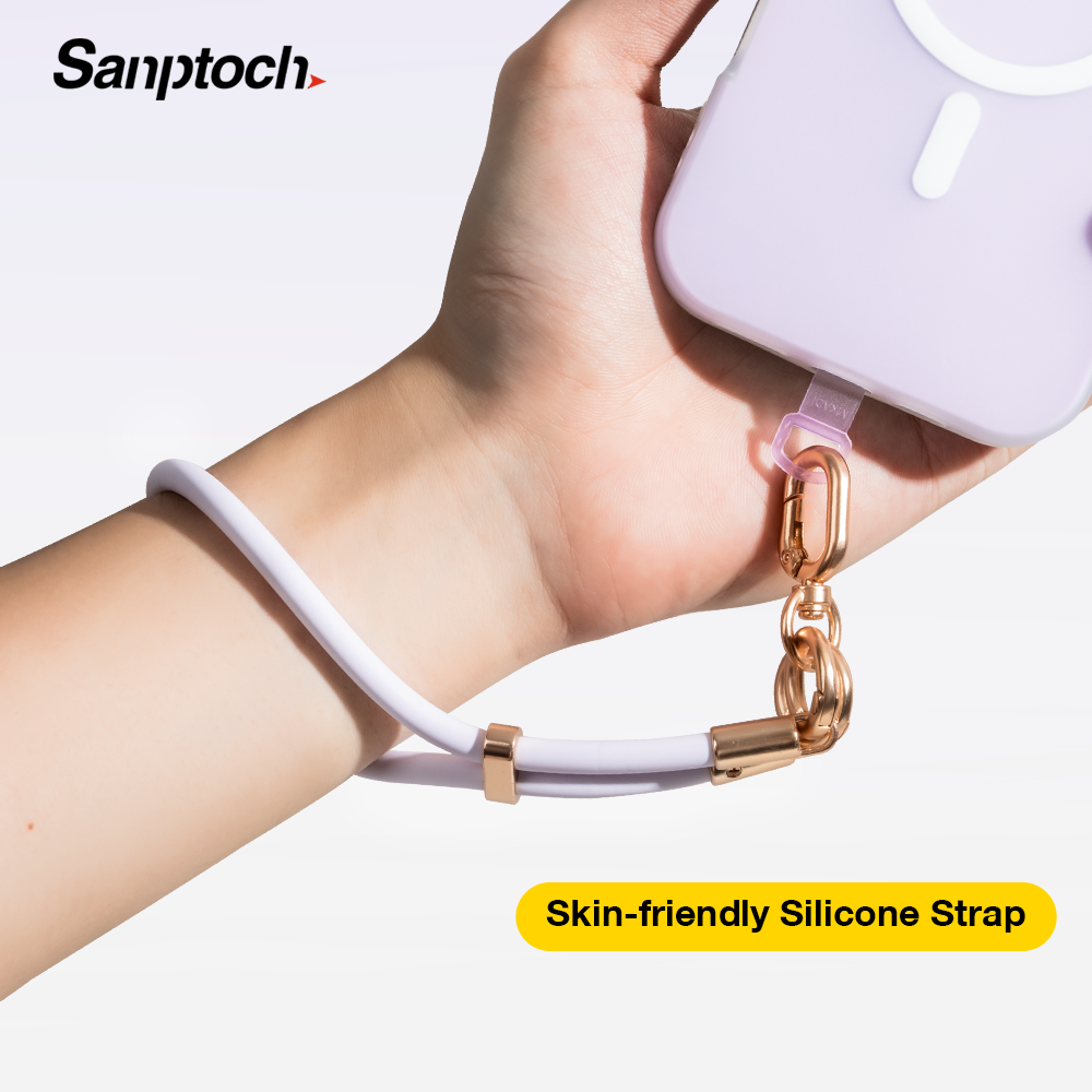  Sanptoch silicon mềm dây điện thoại có dây đeo cổ tay chống mất đa chức năng dây buộc ngắn cho điện thoại di động phổ thông khóa cài có thể điều chỉnh thân thiện với da dây đeo điện thoại 