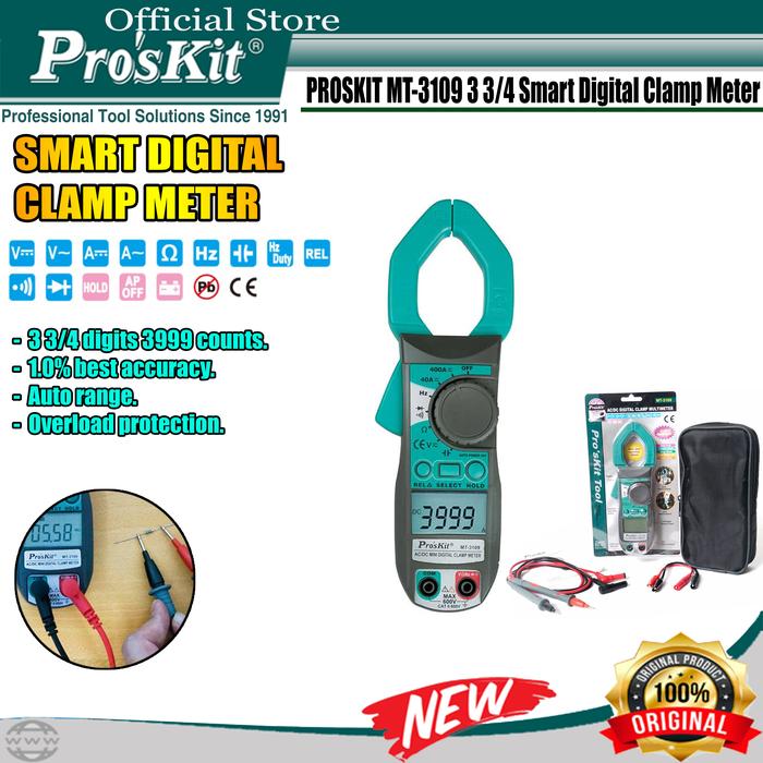 Multitester Clamp Digital Pro'Skit Mt-3109 3-3/4 Ac/Dc - Proskit Harga 1,503,000 rupiah*Gratis Ongkir