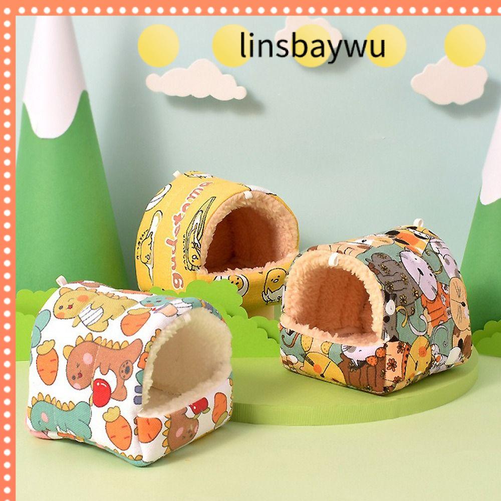 LINSBAYWU Vải nhung lông Nhà chuột hamster Chuồng sóc Thỏ Ấm áp mùa đông Thảm lồng mini Mềm Đầy màu sắc Giường ngủ động vật nhỏ