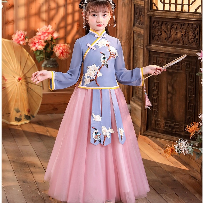 Bộ Hán Phục Phong Cách Trung Hoa Cổ Điển Cho Bé Gái