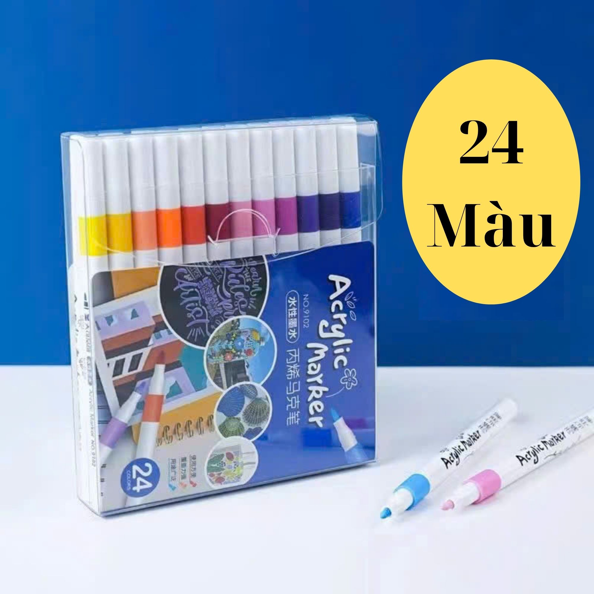 Hộp Bút Acrylic Marke Cao Cấp 80-60-36-24-12 Màu-Chống Nước Màu Sắc Tươi Sáng Vẽ Trên Nhiều Chất Liệu Gia Dụng Số 1 Việt Nam