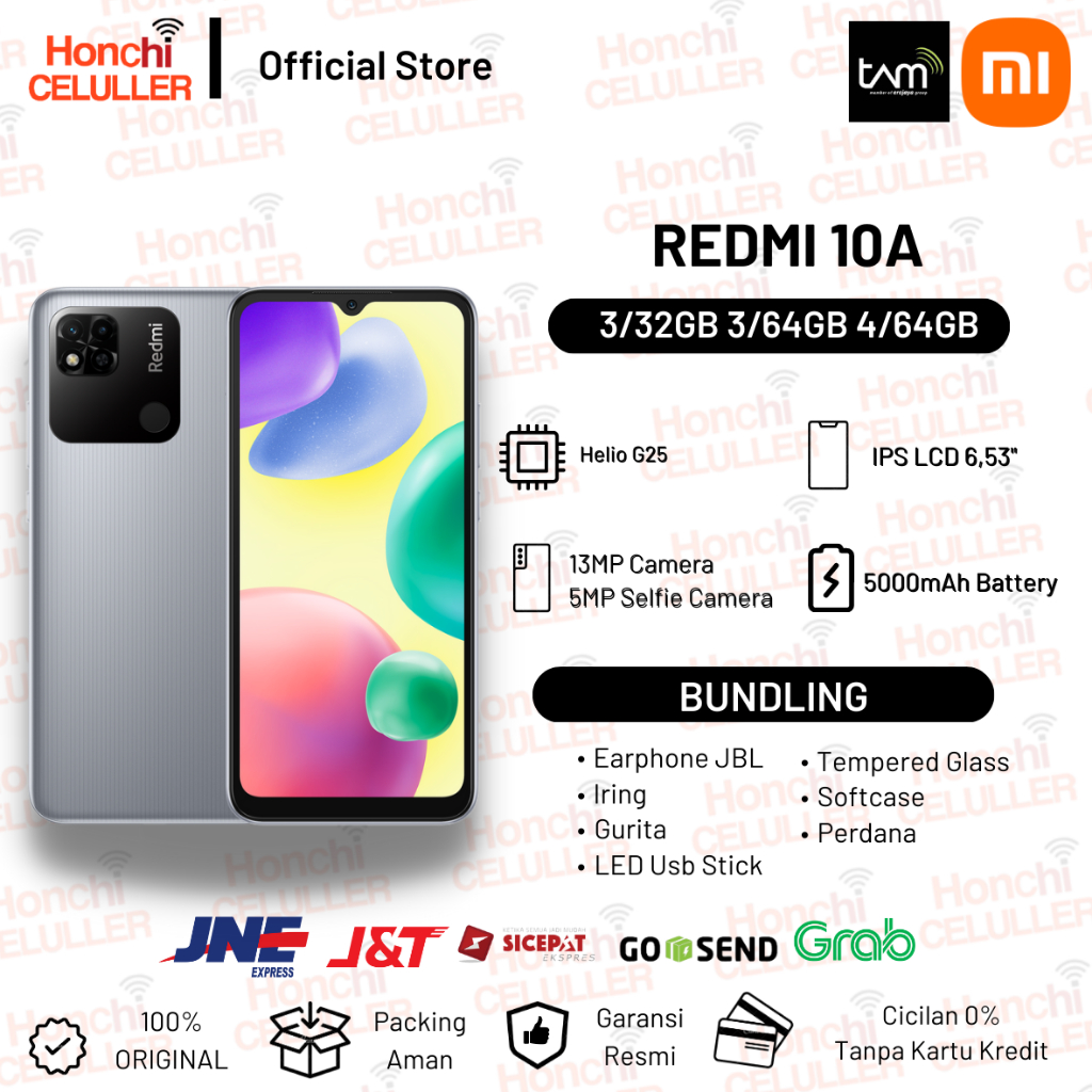 Xiaomi Redmi 10A 4/64GB 3/64GB 3/32GB Garansi Resmi Xiaomi Indonesia TAM Harga  1,349,000 Ringgit*Penghantaran Percuma