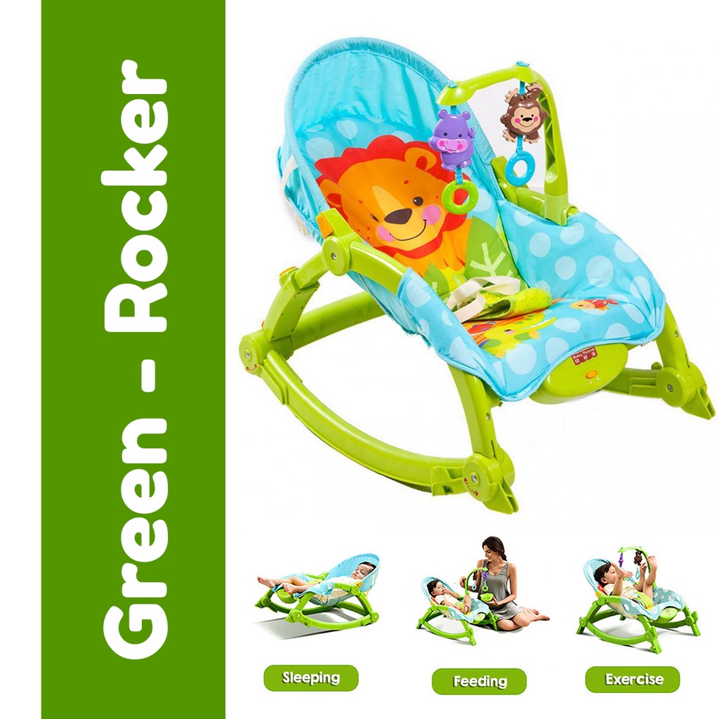 Iskiddo Baby Throne Newborn Baby Rocker Baby Bouncer Safety Belt Swing Feeding Cradle Kids Chair Kerusi Buaian Bayi