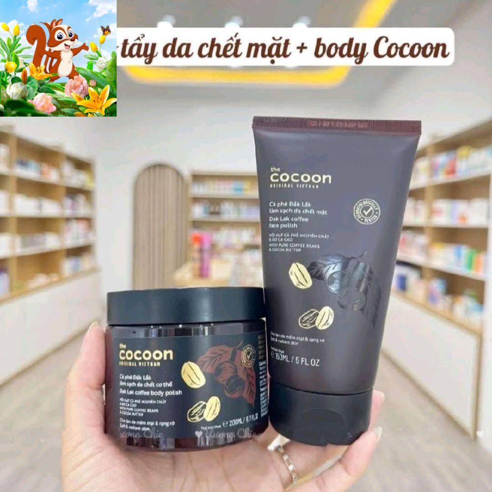 COMBO 2 - Tẩy tế bào chết cocoon cà phê 200g cho body & 150g cho mặt