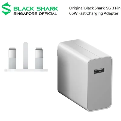 Black Shark Original 65W Fast Charging Adapter | SG 3 Pin | Support Black Shark 4 | 3 Pro | 3