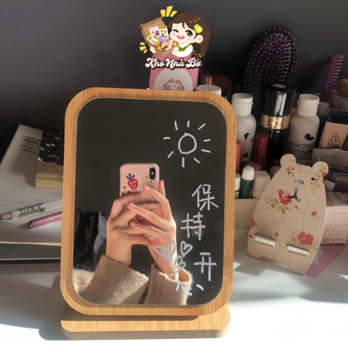 Gương gỗ Hàn Quốc - Gương để bàn trang điểm - Đồ decor vintage