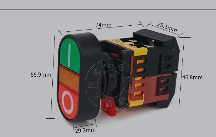 Nút Nhấn Đôi APBB-22 Có Đèn AC 220V | tùy chọn APBB-22 AC/DC 24V, 220V, 380V | Dạng Elip Chất Lượng Cao