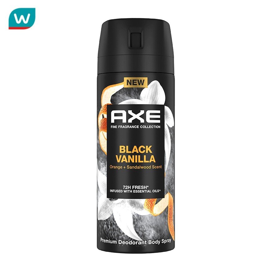 Axe Deodorant Body Spray Black Vanilla Premium 135 Ml. สเปรย์ ลดเหงื่อระงับกลิ่นกาย ราคา 195 บาท*ส่งฟรี