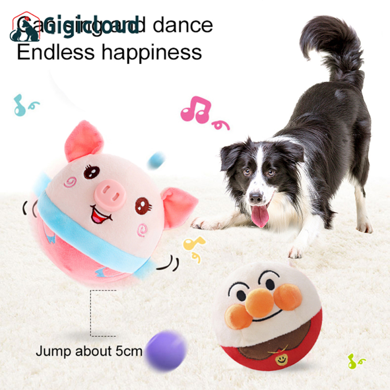 Gigicloud Pet Dog Electronic Ball Toy Bouncing Jump Balls Removable