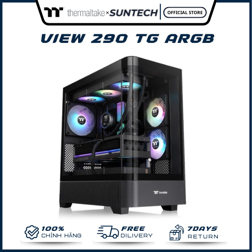 Vỏ Case Thermaltake View 290 TG ARGB Mid Tower - Kính Cường Lực, Kèm Sẵn Quạt ARGB, Tối Ưu Tản Nhiệt