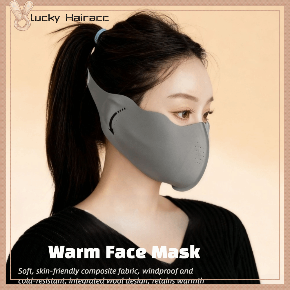 LUCKY HAIRACC Mùa thu mùa đông  nạ ấm Dày hơn 3D Tai nghe hai trong một Ngoài trời Thoáng khí  nạ đạp xe Bảo vệ tai