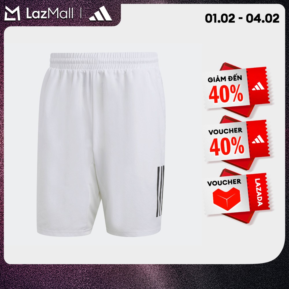 [CHỈ 1-10.2-VOUCHER 35%] adidas Quần vợt & Padel Tennis Quần Short Tennis 3 Sọc Club Nam trắng HS325