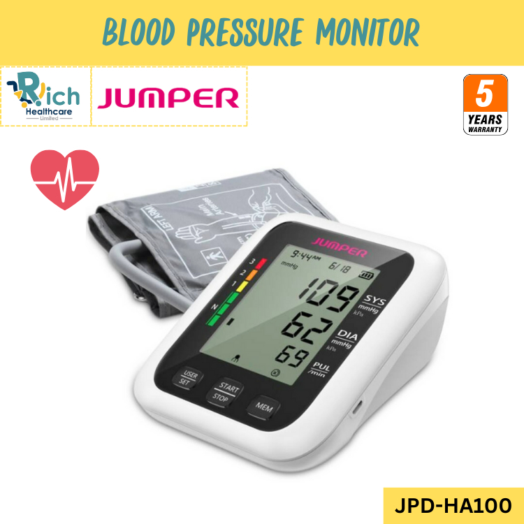 Jumper Blood Pressure Monitor เครื่องวัดความดันโลหิต รุ่น JPD-HA100 [รับประกันตัวเครื่อง 5 ปี จากการใช้ปกติ] ราคา 990 บาท*ส่งฟรี