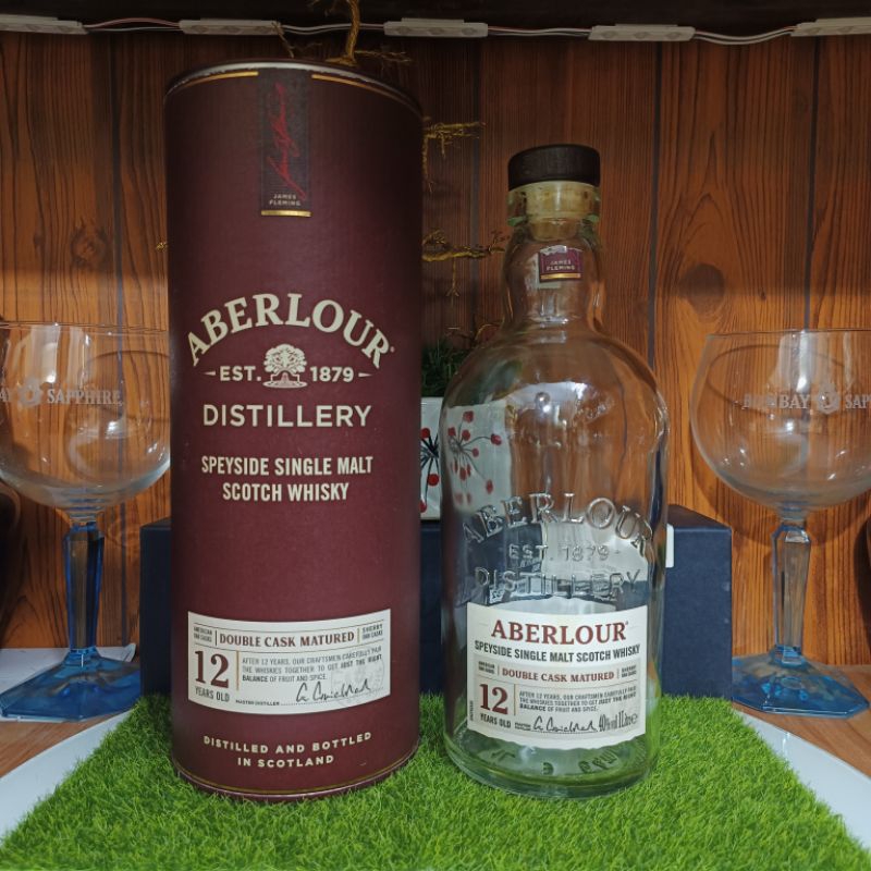 Vỏ chai rượu ngoại aberlour 12 năm thể tích 1l full box mới đẹp 99%