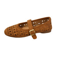 YOTO Leather Ballet-Inspired Loafers For Women Round-Toe Breathable Soft-Sole Flat Doll Shoes