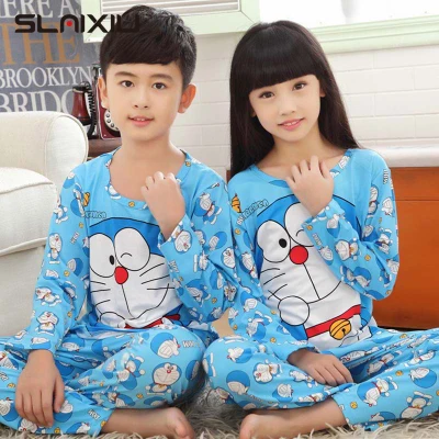SLAIXIU Cartoon Kids Boys Pyjamas Sleepwear Long Sleeve Nightwear Tops + Pants for Children Girls Pajamas Set Clothing (1 set)