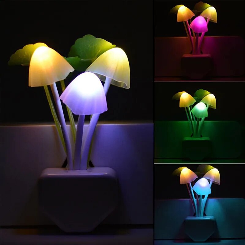 Nhiều màu đèn ngủ hình nấm phích cắm đèn lãng mạn cảm biến nấm đèn LED EU/Phích cắm chuẩn Mỹ phích cắm đèn ing cho trẻ em bé đèn ngủ