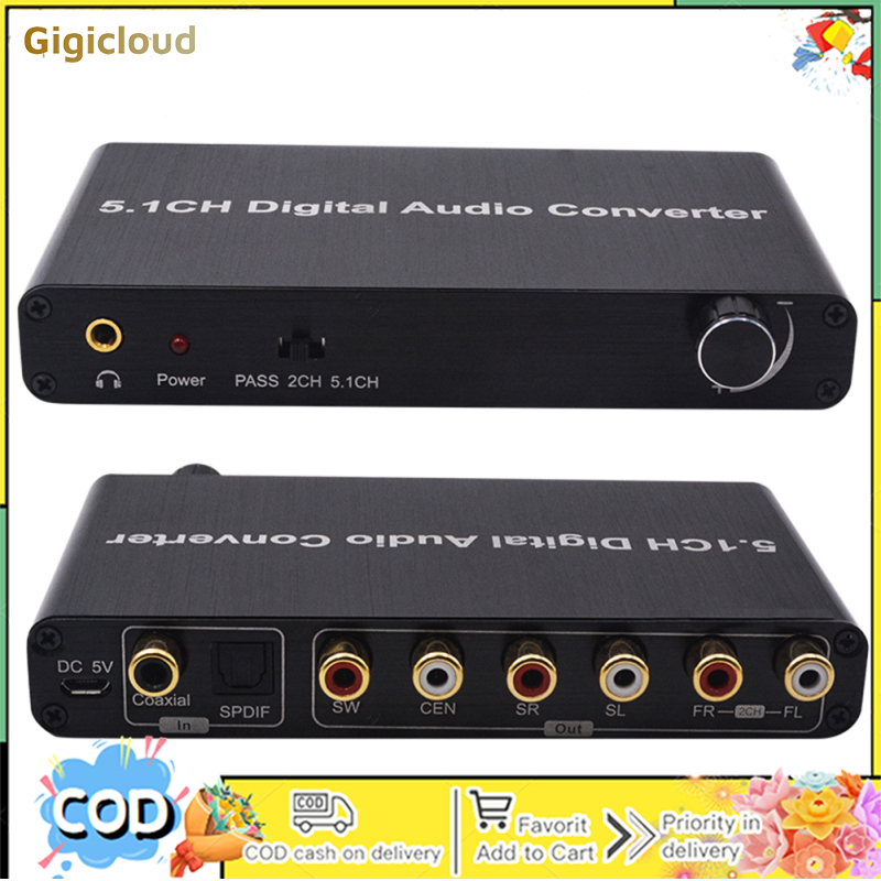5.1 Audio Digital Sound Decoder Converter SPDIF To 5.1CH Audio Adapter Decoder Compatible For DOLBY Decoding ราคา 923 บาท*ส่งฟรี