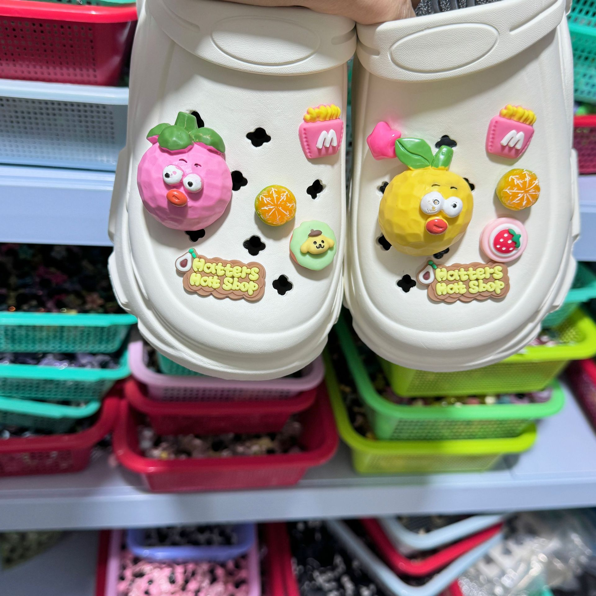 11 cái/bộ CROCS jibbitz quyến rũ dễ thương khóa giày tre có thể tháo rời khoai tây chiên bánh hambur