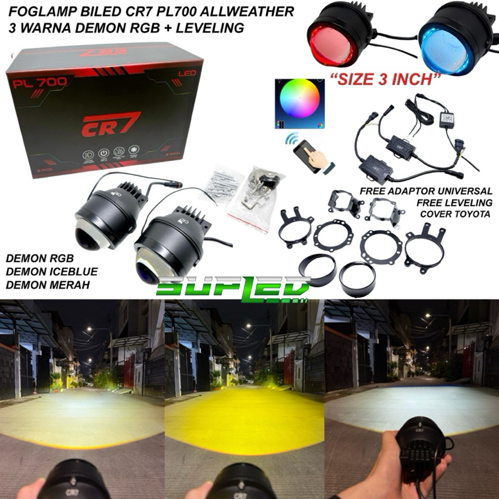 foglamp biled c7 pl-700 58 watt 3 warna allweather 3 inch demon rgb honda toyota pnp hi low plus leveling Harga 690,000 rupiah*Gratis Ongkir